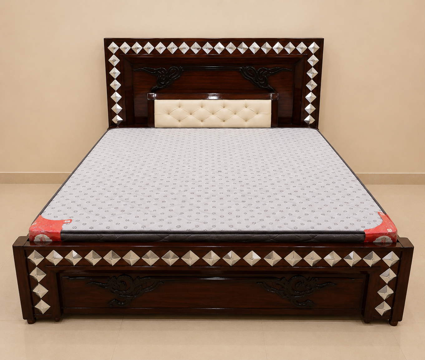 Solid Wood Double Bed for Home